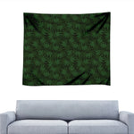 Forest Green Cannabis Leaf Print Tapestry