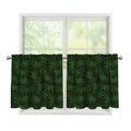 Forest Green Cannabis Leaf Print Tier Curtains
