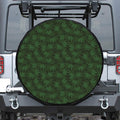 Forest Green Cannabis Leaf Print Tire Cover