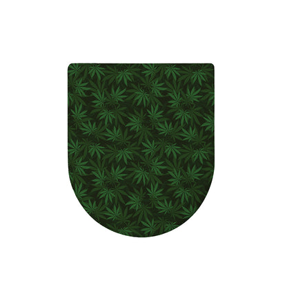 Forest Green Cannabis Leaf Print Toilet Lid Cover