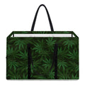 Forest Green Cannabis Leaf Print Utility Tote Bag