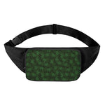 Forest Green Cannabis Leaf Print Waist Bag