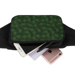 Forest Green Cannabis Leaf Print Waist Bag