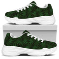 Forest Green Cannabis Leaf Print White Chunky Shoes