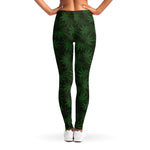 Forest Green Cannabis Leaf Print Women's Leggings