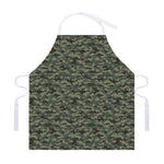 Forest Green Digital Camo Pattern Print Adjustable Apron