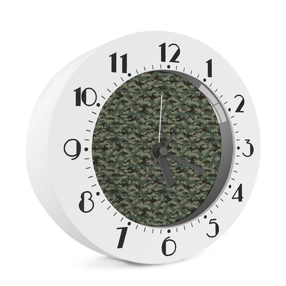 Forest Green Digital Camo Pattern Print Alarm Clock