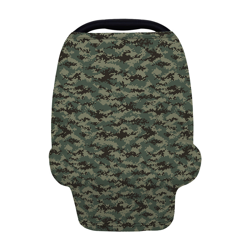 Forest Green Digital Camo Pattern Print Baby Seat Cover