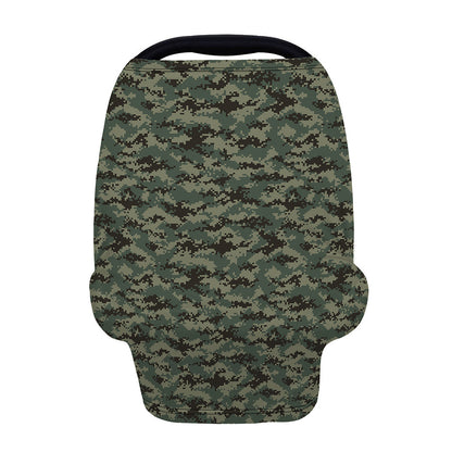 Forest Green Digital Camo Pattern Print Baby Seat Cover