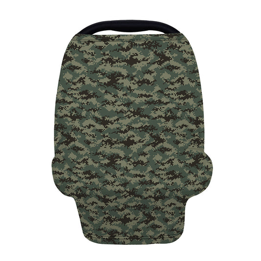 Forest Green Digital Camo Pattern Print Baby Seat Cover