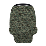 Forest Green Digital Camo Pattern Print Baby Seat Cover