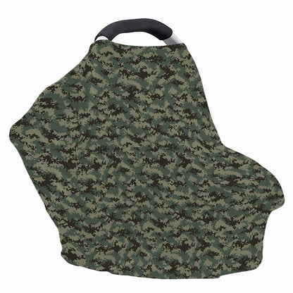 Forest Green Digital Camo Pattern Print Baby Seat Cover