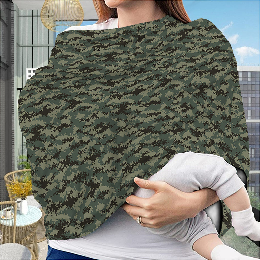Forest Green Digital Camo Pattern Print Baby Seat Cover