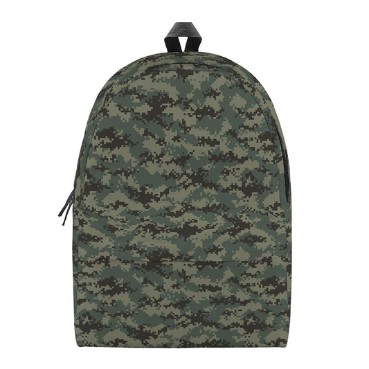Forest Green Digital Camo Pattern Print Backpack