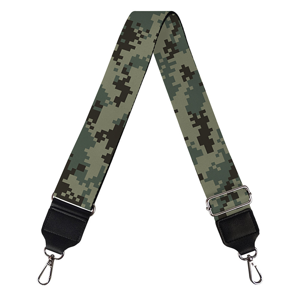 Forest Green Digital Camo Pattern Print Bag Strap