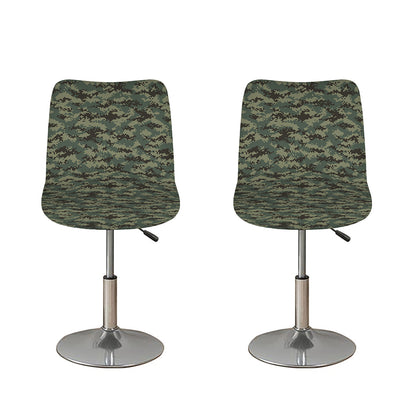 Forest Green Digital Camo Pattern Print Bar Stool Covers
