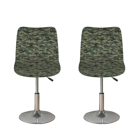 Forest Green Digital Camo Pattern Print Bar Stool Covers