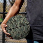 Forest Green Digital Camo Pattern Print Basketball