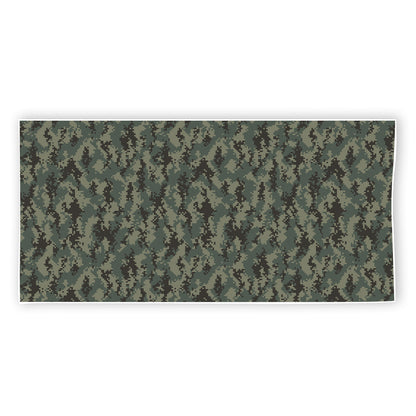 Forest Green Digital Camo Pattern Print Beach Towel