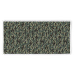 Forest Green Digital Camo Pattern Print Beach Towel