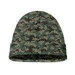 Forest Green Digital Camo Pattern Print Beanie