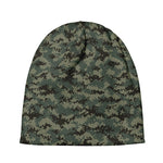 Forest Green Digital Camo Pattern Print Beanie
