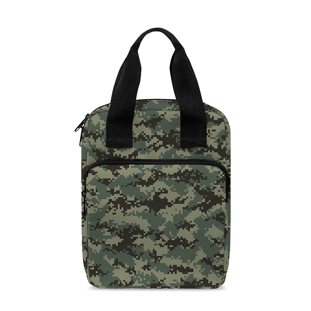 Forest Green Digital Camo Pattern Print Bible Tote Bag