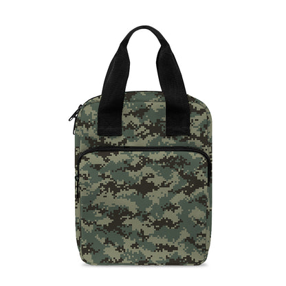 Forest Green Digital Camo Pattern Print Bible Tote Bag