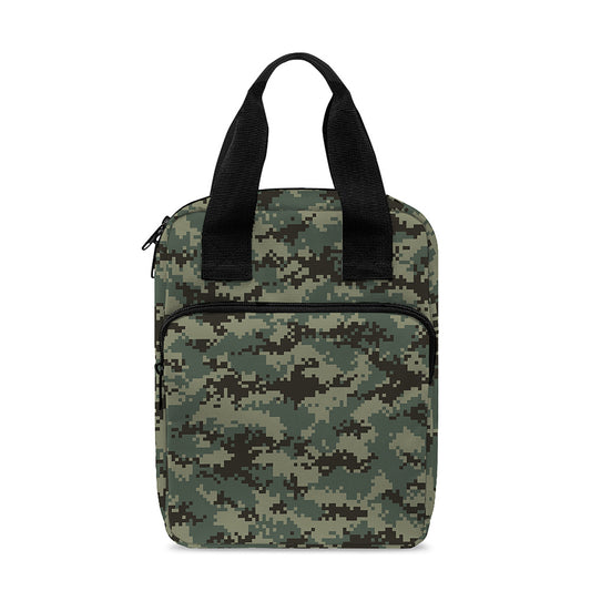 Forest Green Digital Camo Pattern Print Bible Tote Bag