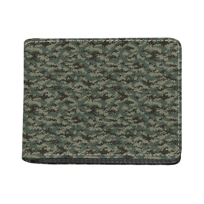 Forest Green Digital Camo Pattern Print Bifold Wallet