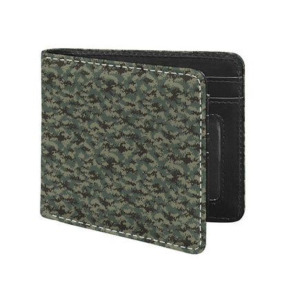 Forest Green Digital Camo Pattern Print Bifold Wallet
