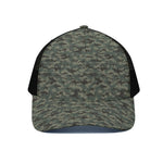 Forest Green Digital Camo Pattern Print Black Mesh Trucker Cap