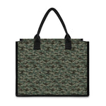 Forest Green Digital Camo Pattern Print Canvas Tote Bag