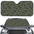 Forest Green Digital Camo Pattern Print Car Windshield Sun Shade