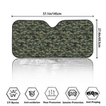 Forest Green Digital Camo Pattern Print Car Windshield Sun Shade