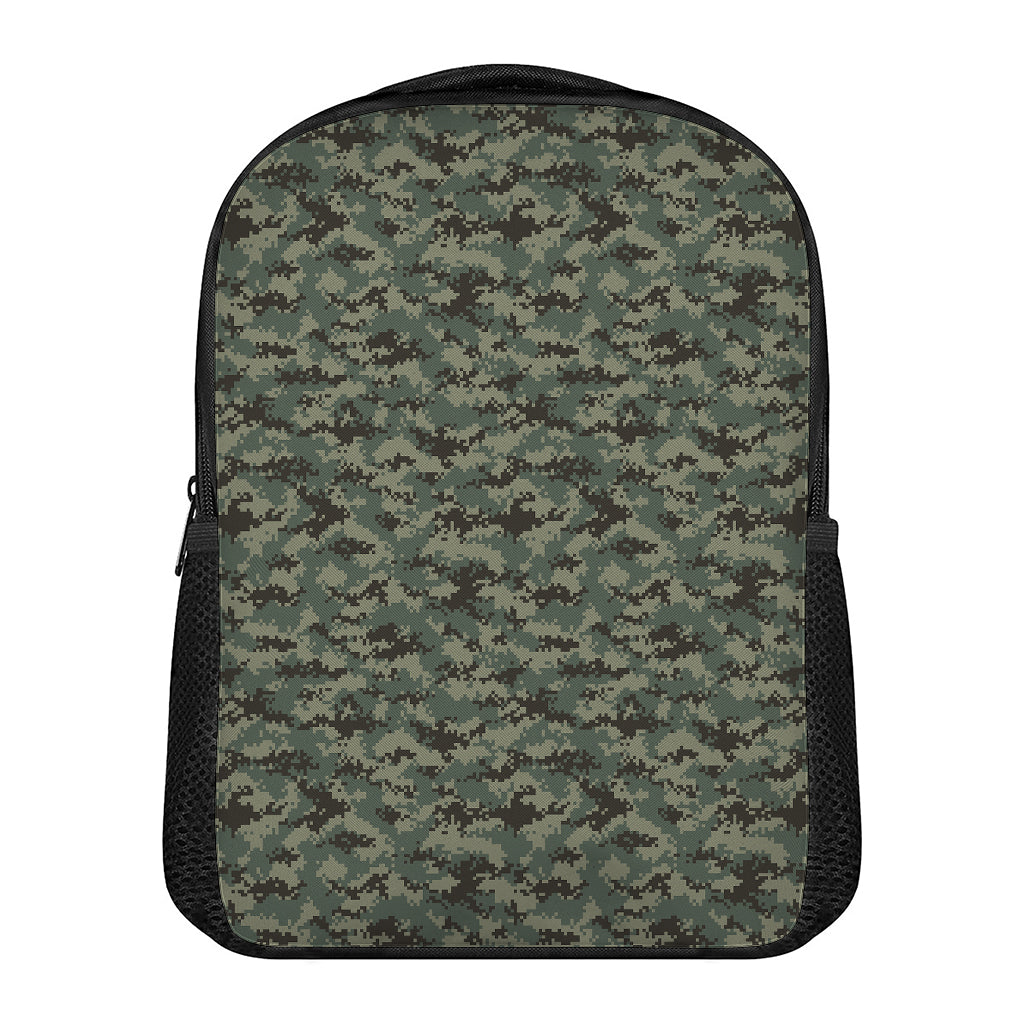 Forest Green Digital Camo Pattern Print Casual Backpack