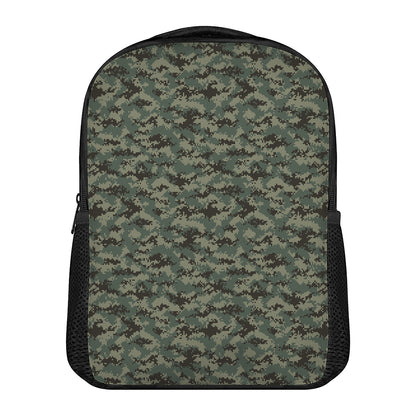 Forest Green Digital Camo Pattern Print Casual Backpack