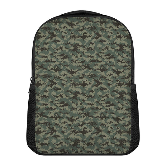 Forest Green Digital Camo Pattern Print Casual Backpack