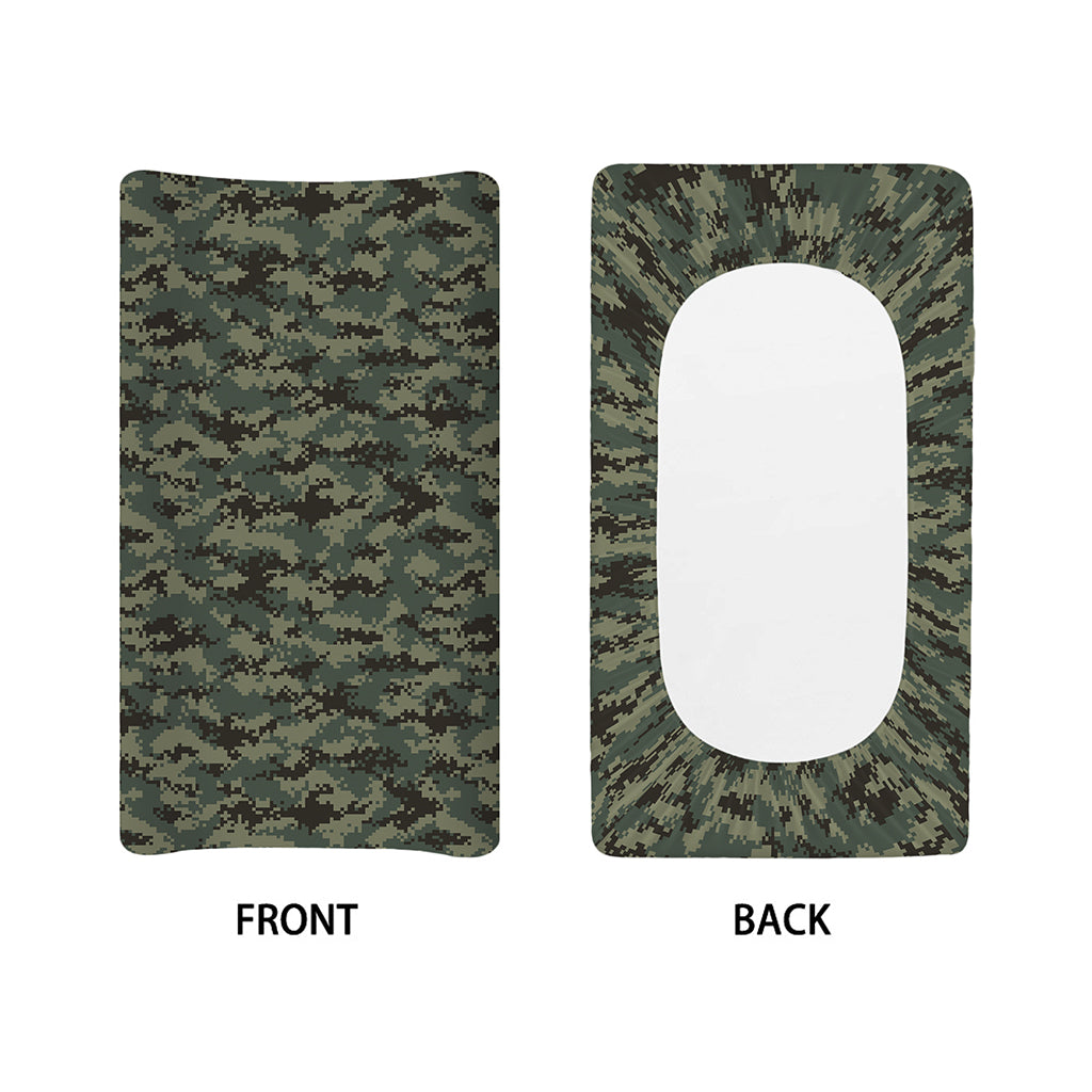 Forest Green Digital Camo Pattern Print Changing Pad Cover