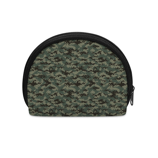 Forest Green Digital Camo Pattern Print Coin Purse