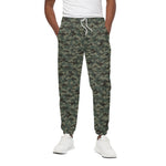 Forest Green Digital Camo Pattern Print Cotton Pants
