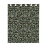 Forest Green Digital Camo Pattern Print Curtain