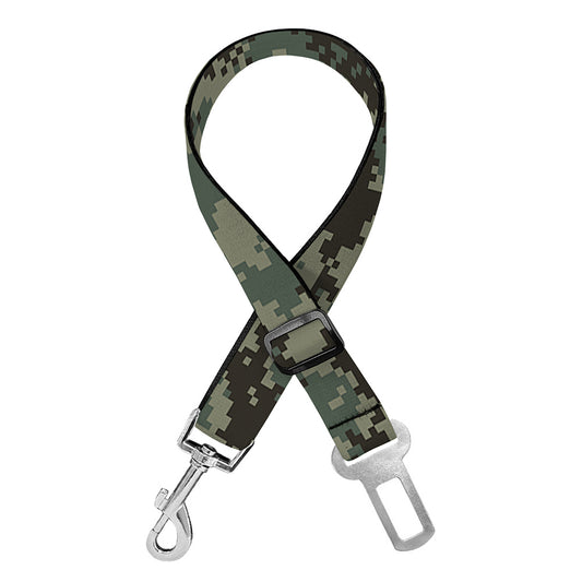Forest Green Digital Camo Pattern Print Dog Seat Belt