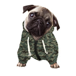 Forest Green Digital Camo Pattern Print Dog Zip Up Hoodie
