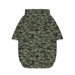 Forest Green Digital Camo Pattern Print Dog Zip Up Hoodie