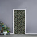 Forest Green Digital Camo Pattern Print Door Sticker