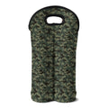 Forest Green Digital Camo Pattern Print Double Neoprene Wine Tote