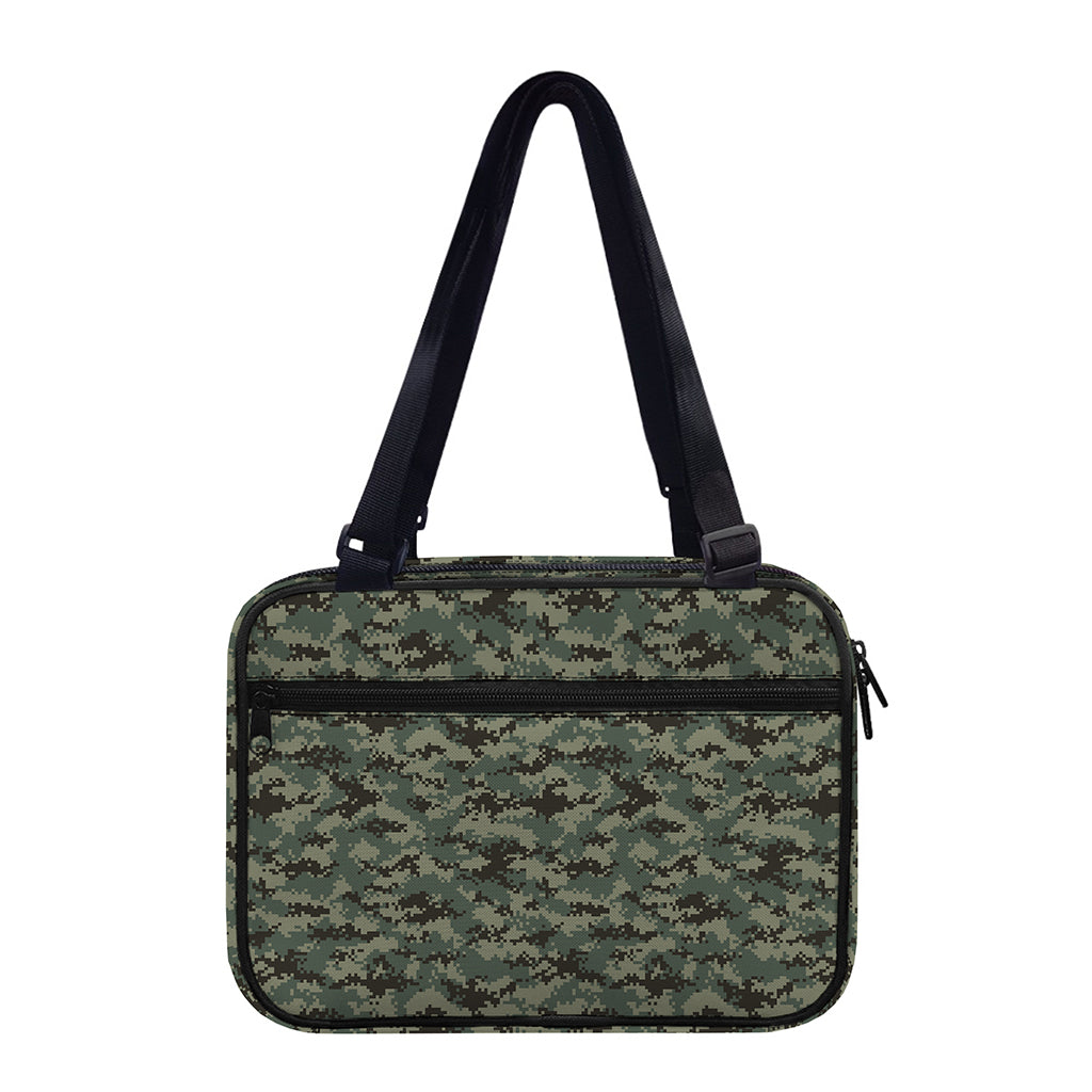 Forest Green Digital Camo Pattern Print Double Strap Bible Bag