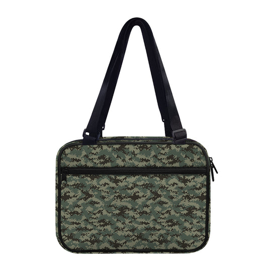Forest Green Digital Camo Pattern Print Double Strap Bible Bag