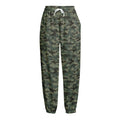 Forest Green Digital Camo Pattern Print Fleece Lined Knit Pants